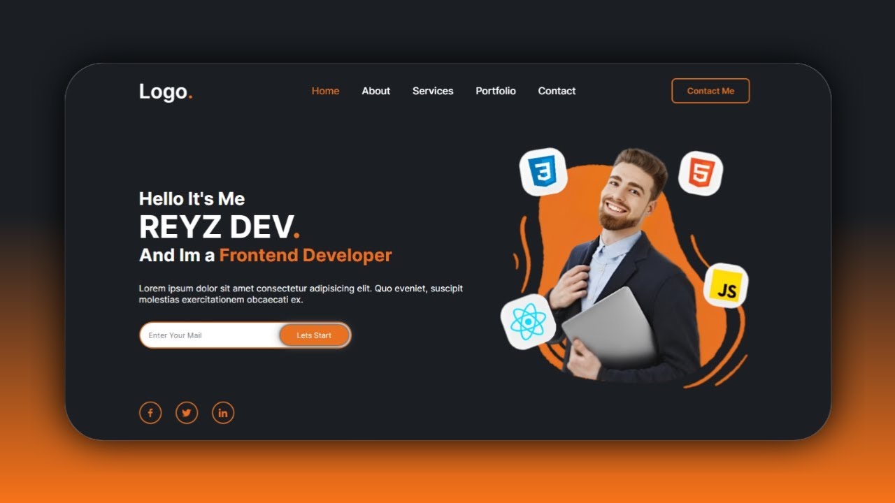 Build a Personal Portfolio Website Using HTML And CSS Only - YouTube