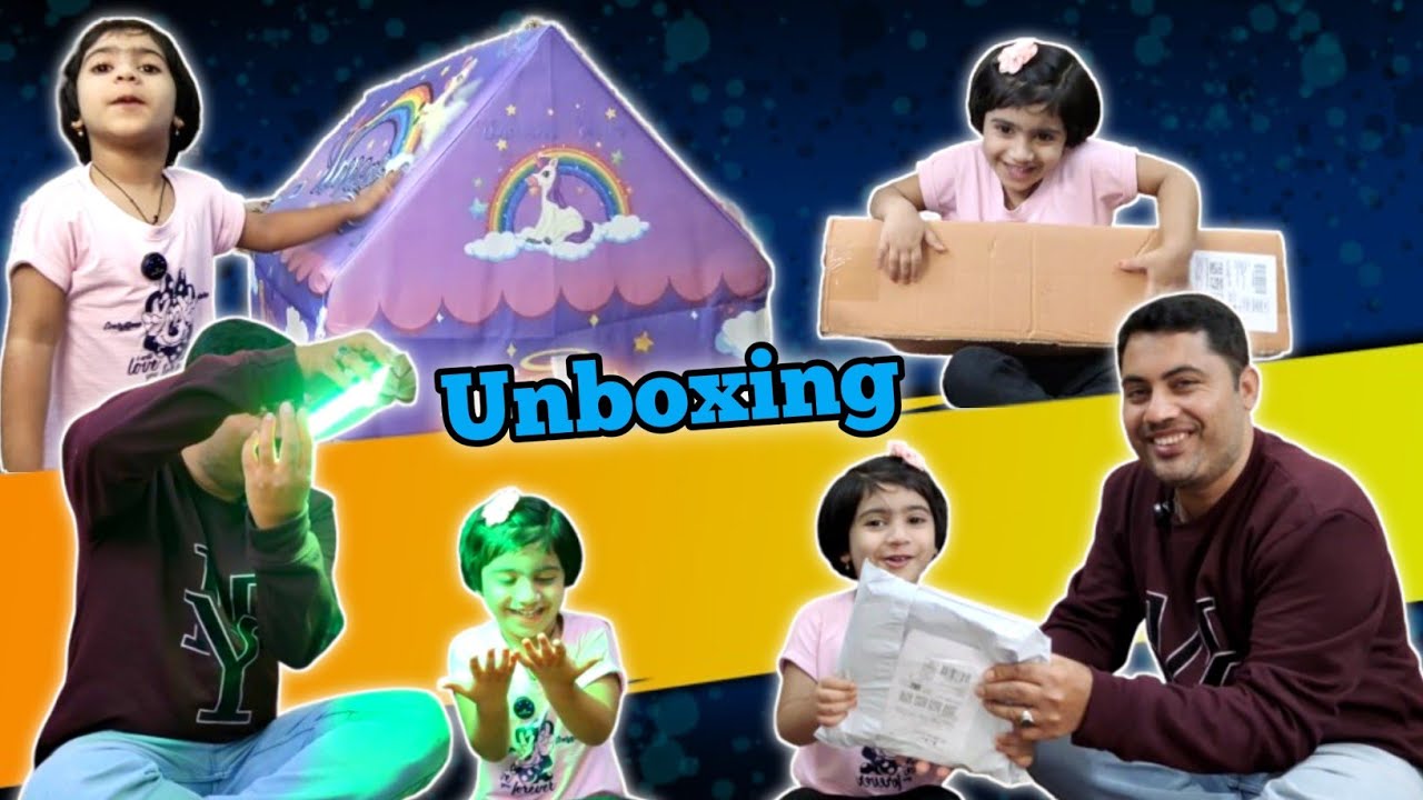 Kids Tent House Unboxing ⛺ | Portable LED Light Review | Water Magic Books for Kids