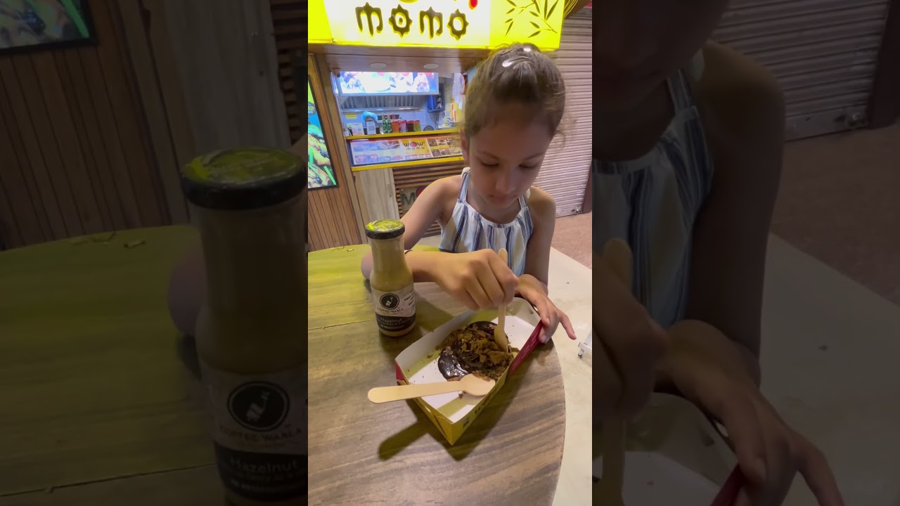 Enjoying Chocolate Momo With Cold Coffee 