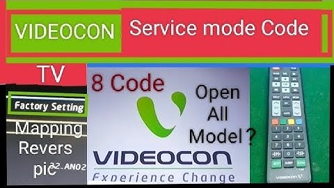 How to open VIDEOCON TV Services Code/ Menu Code