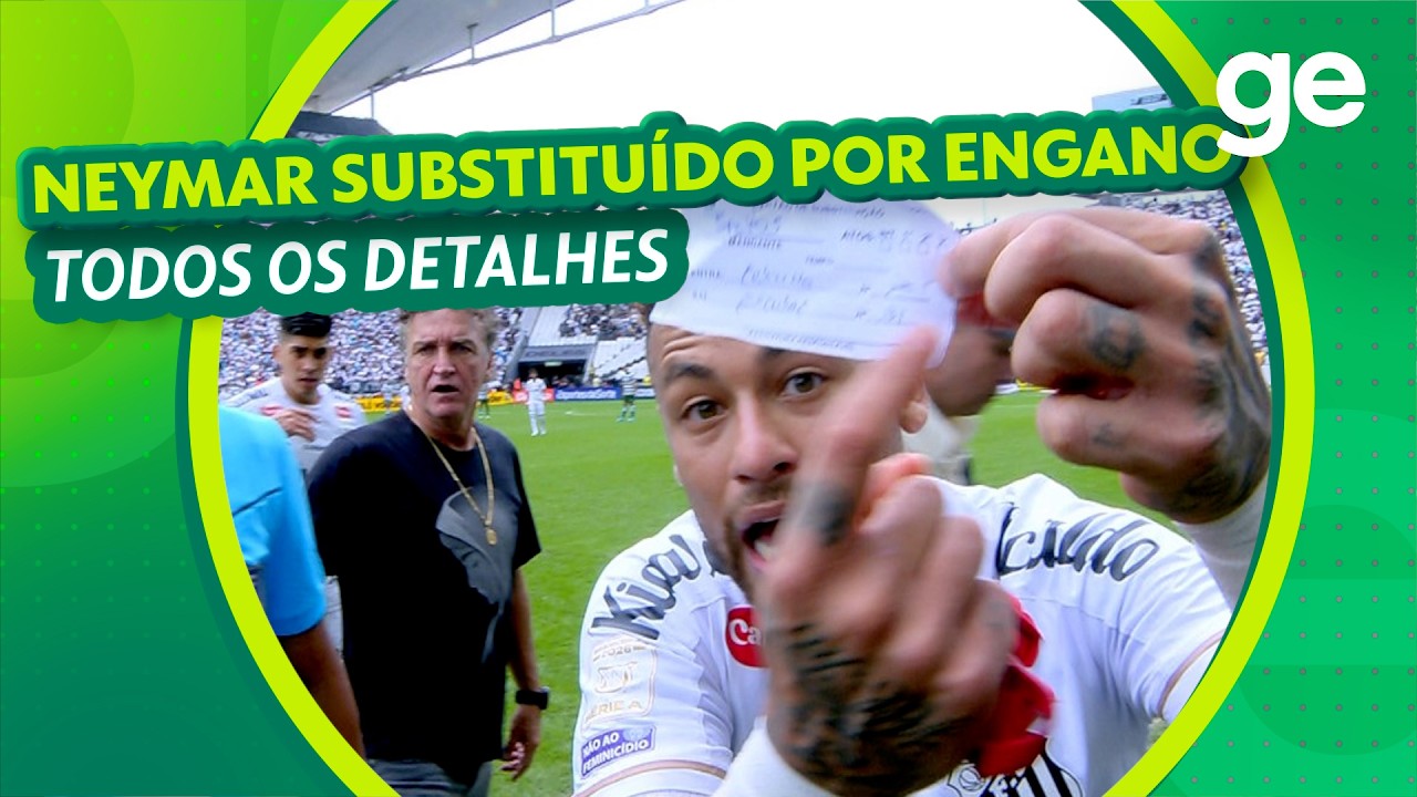 NEYMAR RECEBIA ATENDIMENTO MÉDICO E FOI SUBSTITUÍDO POR ENGANO | Santos x Coritiba | ge.globo