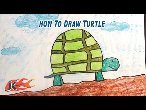 Easy How to Draw Tuttle / Tortoise | School projects for toddlers and Kids | JK Easy Craft