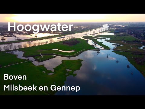 Hoogwater - boven Milsbeek en Gennep
