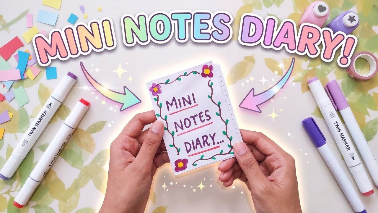 Handmade Mini Notes Diary | Cute Paper Craft - YouTube