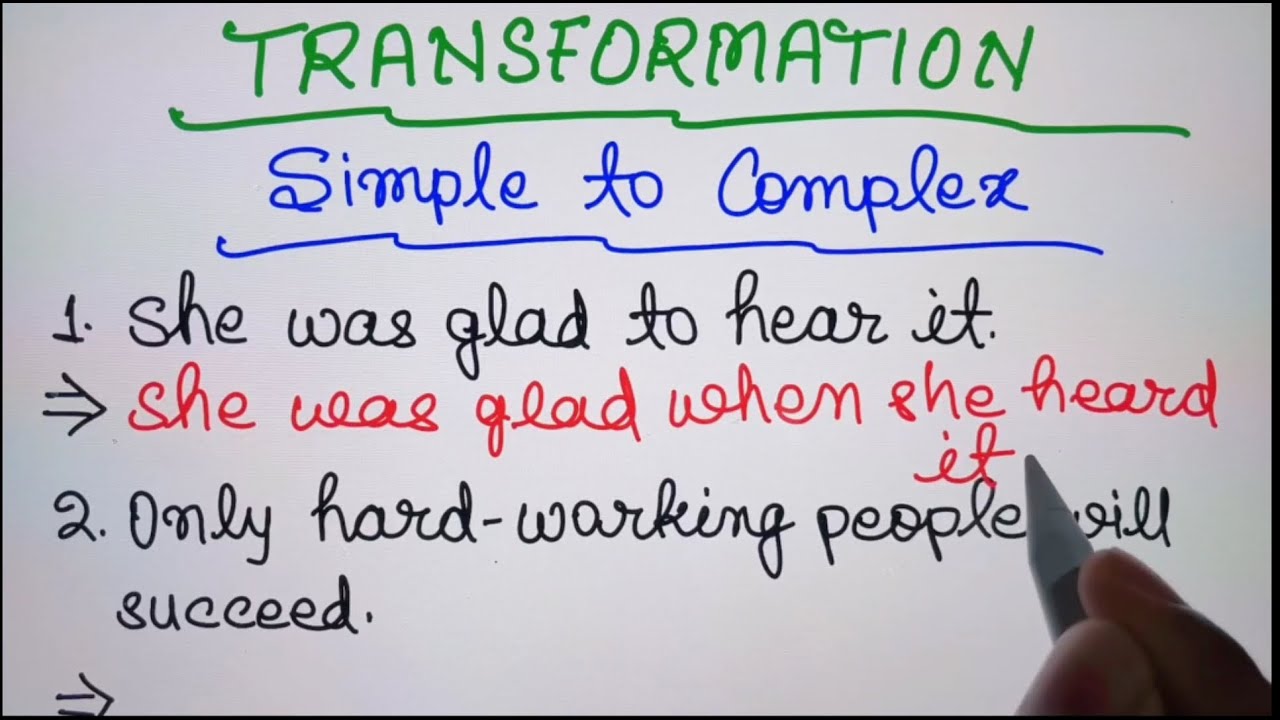 Change Simple Sentence Into Complex Sentence Transformation In English Change Simple Sentence Into Complex Sentence Transformation In English