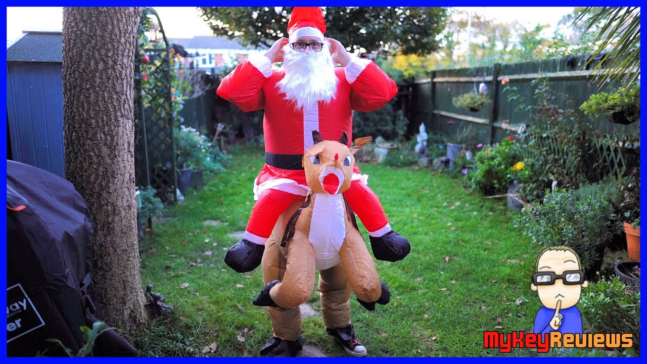 Festive Santa RideonRudolph Inflatable Costume (XMas 2019) Review