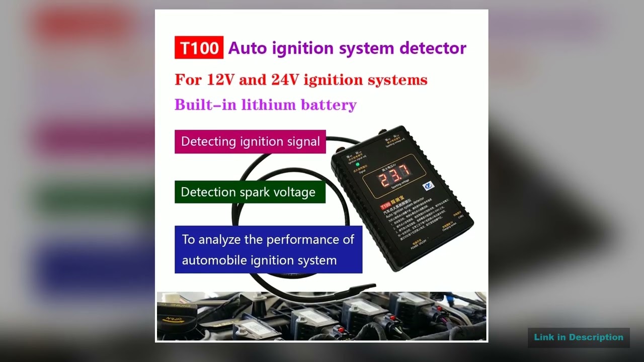 AMT100 12V 24V Auto Ignition System Detector Ignition Signal and Spark Voltage Tester Ultra Compact