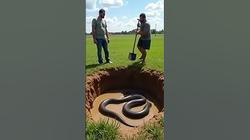 Giant Python Discovered While Digging in the Garden! 🐍 #shorts