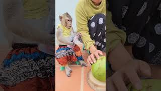 With Mom Peeling Coconut