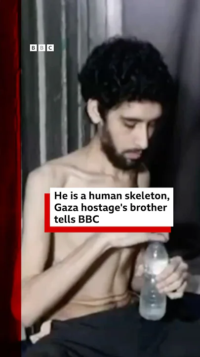He is a human skeleton, Gaza hostage’s brother tells BBC. #Israel #Gaza #BBCNews