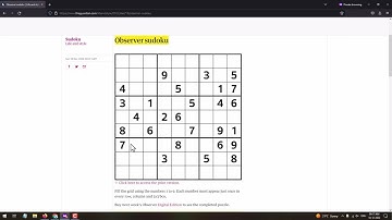The Guardian Observer Sudoku | 18th December 2022 Observer Sudoku