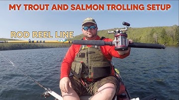 My Leadcore Trolling Rod Set Up for Trout and Salmon. Rod Reel Line.