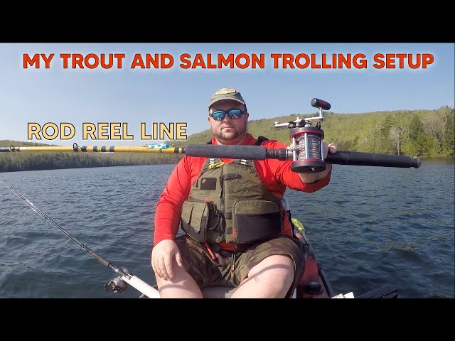 My Leadcore Trolling Rod Set Up for Trout and Salmon. Rod Reel Line. 