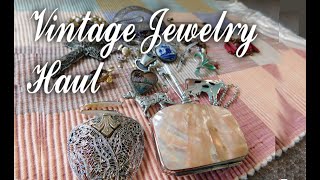 Vintage Haul #245 Antique & Sterling Silver Jewelry to Resell on Etsy - Ebay Lots - Chatelaine Purse