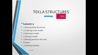 Tekla Training DAY 1