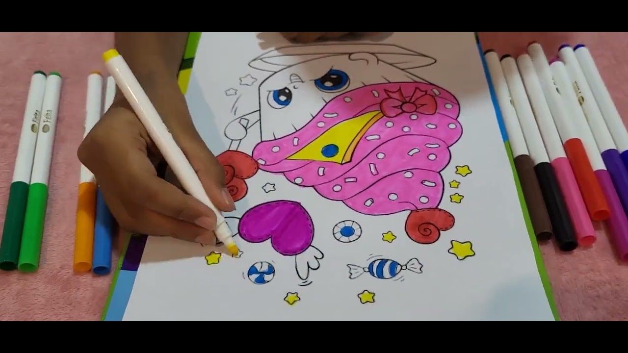 How To Color A Cupcake | Coloring book #kids #coloring 🧁 🎨 🖌 💅 - YouTube