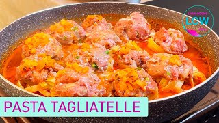 I have never eaten such DELICIOUS PASTA! A famous recipe for TAGLIATELLE pasta with minced meat