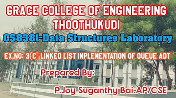 GRACE_COE_CSE_CS8381_DATA STRUCTURES LABORATORY_EX.3B_Linked List Implementation Of Queue ADT