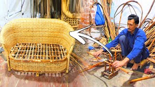 How to make Cane sofa | beautiful rattan Cane sofa chairs handmade furniture