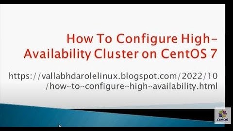 How To Configure High-Availability Cluster on CentOS 7