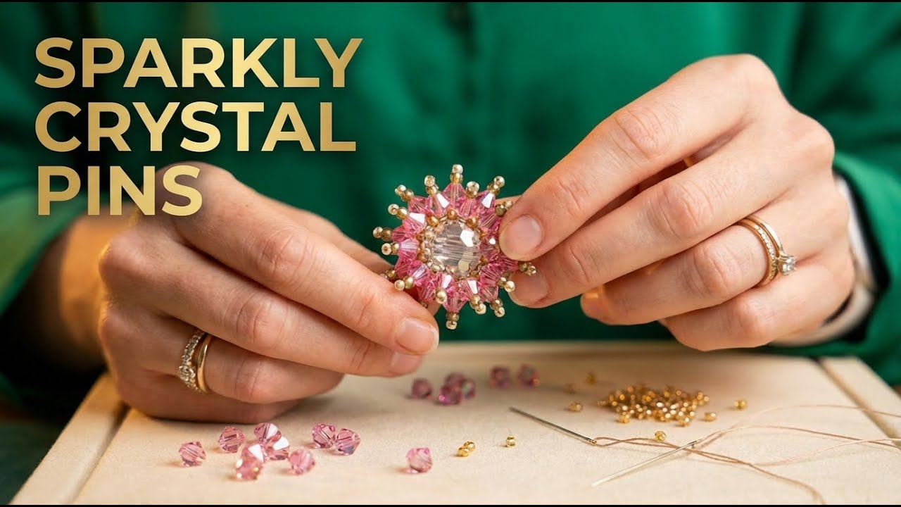ハンドメイドピアス3144 How To Make Sparkly Crystal Pins At Home - YouTube