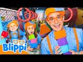 Blippi Plays The Floor is Lava Shape Hunt! 🌋 Fun for Kids | After School Club