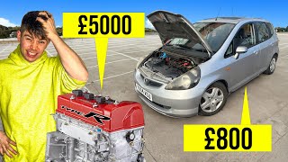 INSTALLING A £5000 ENGINE IN A £800 HONDA JAZZ PT1