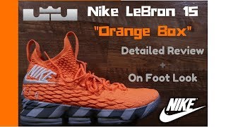 lebron 15 orange box on foot