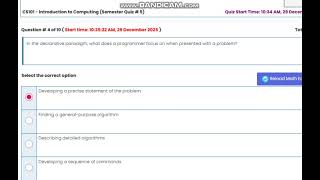 CS101 - Introduction to Computing (Semester Quiz # 5)