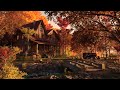 Cozy Farm Autumn Ambience with Crackling Bonfire Sounds, Birds, River, Falling Leaves