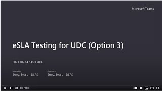 eSLA Testing for UDC Option 3