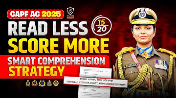 CAPF AC PAPER 2 Comprehension | CAPF AC PAPER CLASSES | CAPF PREPARATION | Strategy | English #upsc