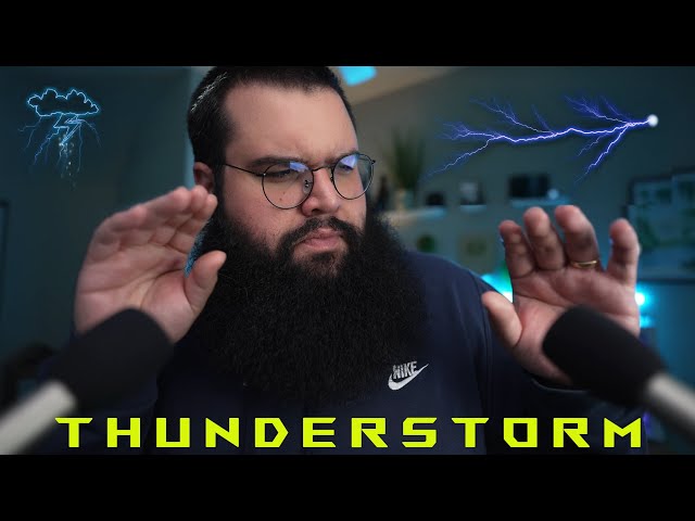 ASMR Tapping During Thunderstorm [HAND SOUNDS] [RAIN SOUNDS]