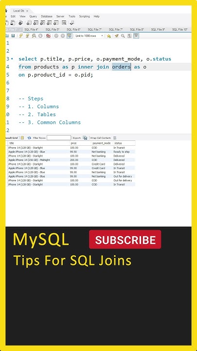 SQL Tutorial For Beginners (Tips For SQL Joins) MySQL Tutorial,Learn ...