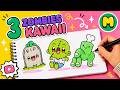 Cómo dibujar 3 zombies kawaii paso a paso