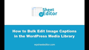 WordPress - How to Bulk Edit Image Captions