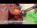 Ombre Nail art wih the neon pigments