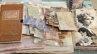 Destash box  Blank journals- ephemera book pages stickers and so much more !!