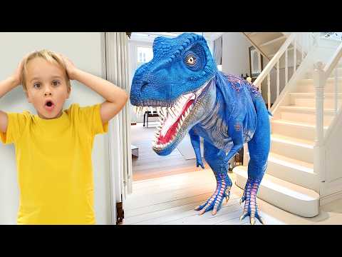 เด็กๆ เปลี่ยนของเล่นให้กลายเป็นไดโนเสาร์ตัวจริง - เรื่องราวสนุกๆ สำหรับเด็ก!