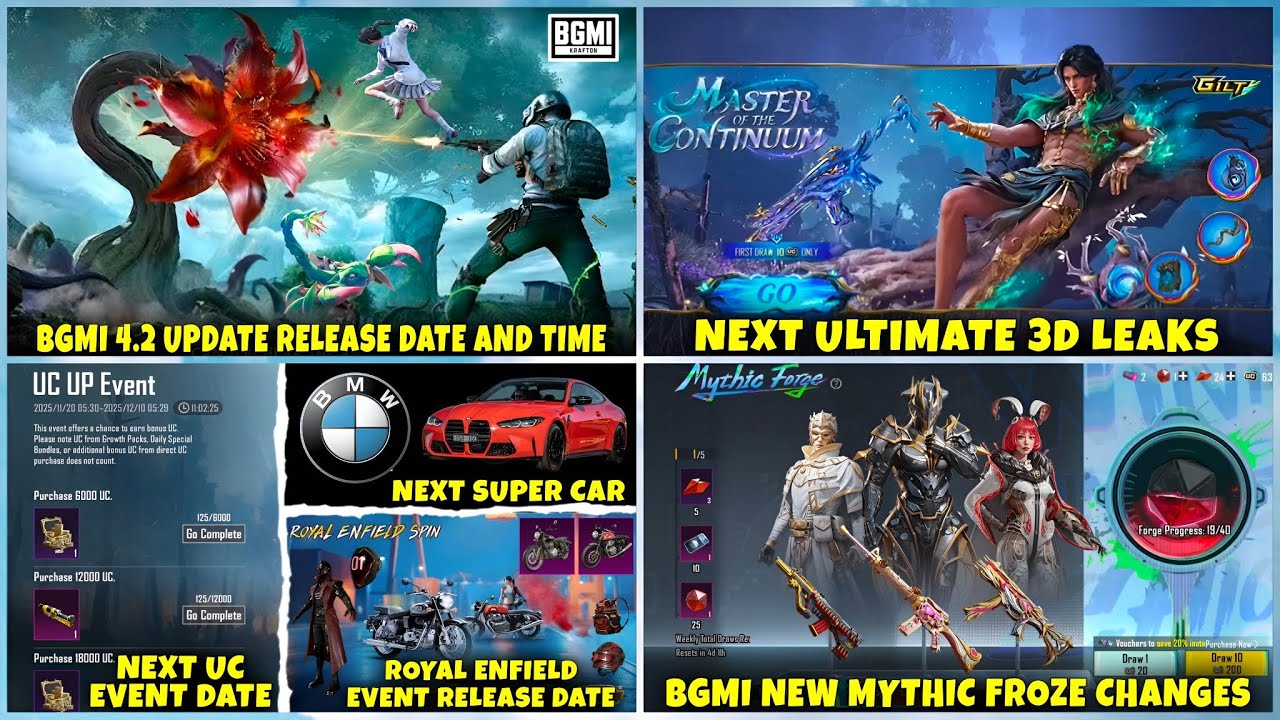 Bgmi 4.2 Update Timing | Next Uc Event Date | Next Super Car Leaks | Next Ultimate 3d Leake |