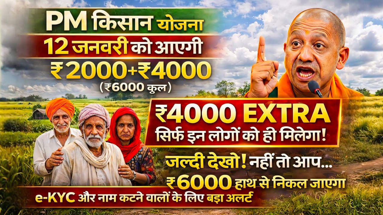 PM Kisan 22वीं किस्त: ₹4000 EXTRA सिर्फ इन किसानों को | 12 जनवरी को ₹6000 आएंगे | तुरंत देखें 