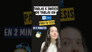 ¿Cómo hacer tablas e índice de tablas en #Word en formato APA 7 para tu #tesis?🤓✅