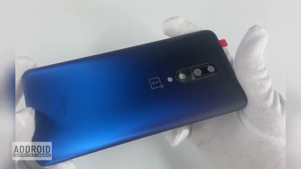 Задняя крышка для OnePlus 7 Pro Nebula Blue (Синяя матовая) со стеклом камеры (115013)