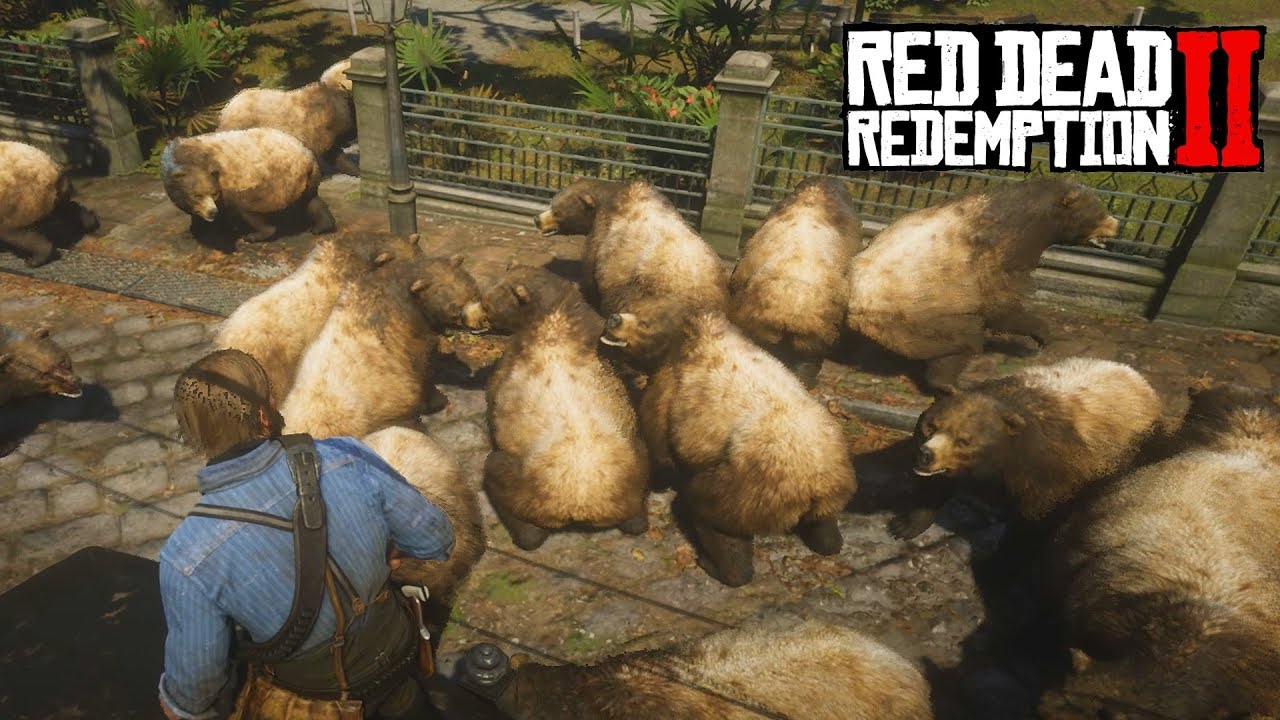 What happens 100+ GRIZZLY BEARS in Saint Denis? (RDR2 PC Mods) - YouTube