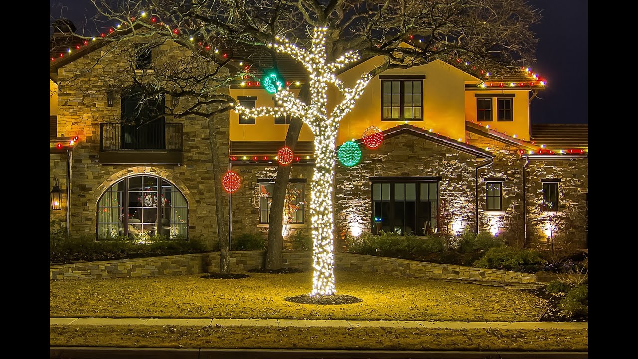 Tree and Column Lighting Using 5MM Mini Lights - YouTube
