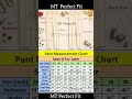 🔥Pant Measurement Chart for Beginners & Professionals #shorts #shortsfeed #youtubeshorts