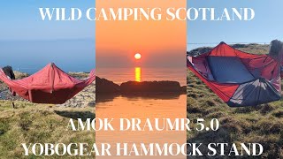 Wild camping Scotland / Coastal camp /AMOK draumr 5.0 hammock / Yobogear freedom stand