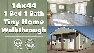 Shed to House Walkthrough-16x44 Cabin with Premium Package with Tiny Home Floor Plan