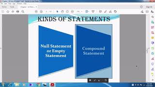 Statements, Kinds of Statements – Null Statement and Compound Statement
