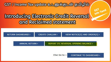 GST ITC Reversal and Reclaimed | Electronic Credit Reversal and Re-claimed statement